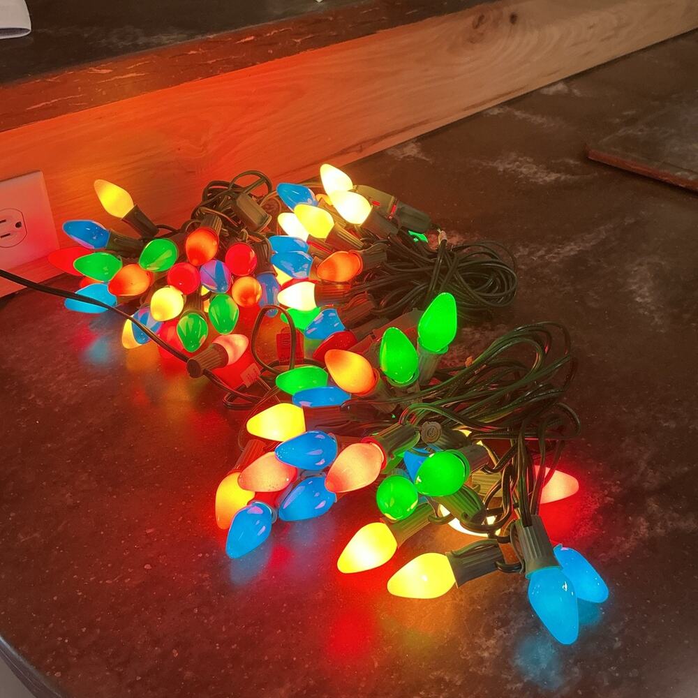 VTG Christmas Lights Lot 3 Strings 25 Bulbs Each Multicolor Taiwan Tested